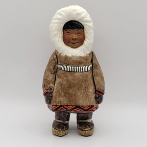 C. Alan Johnson Alaskan Inuit Boy Child "Silook" Ceramic Figurine©1962 O49 Brown